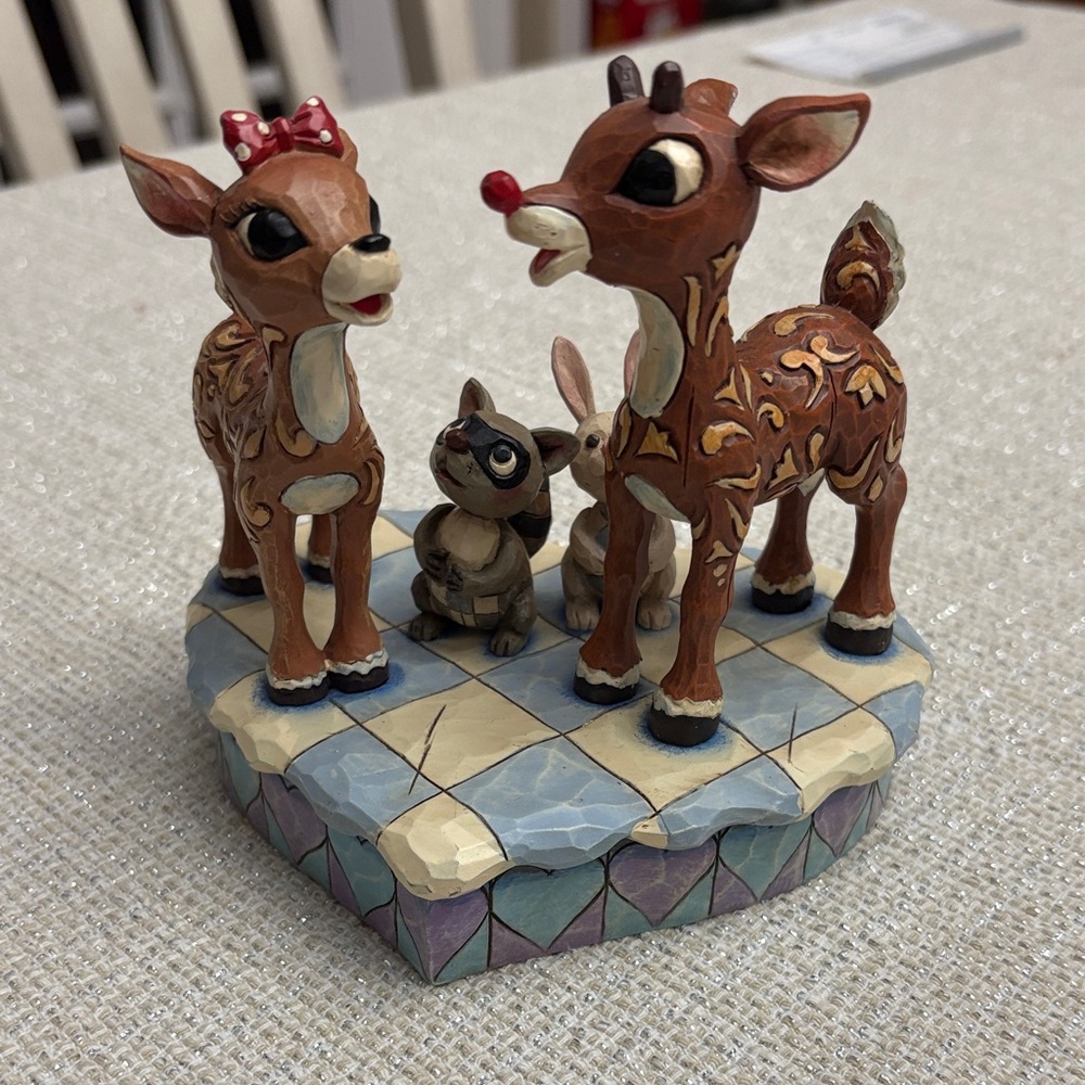 Jim Shore Rudolph Red-Nosed Reindeer & Clarice Christmas Enesco Figurine 4009800